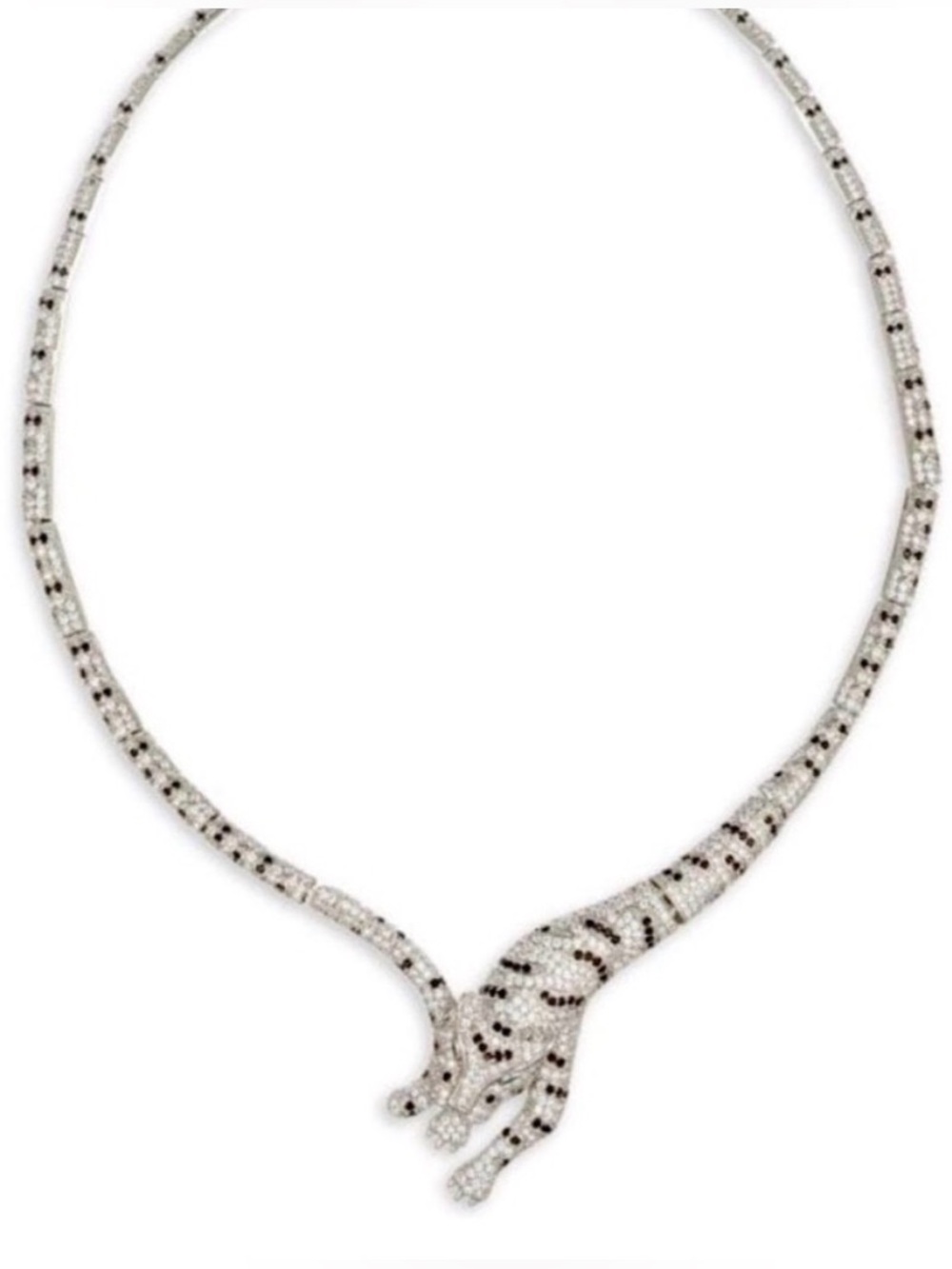 NWT ⚜️💎⚜️ Eye Candy Roxana Cubic Zirconia Leopard Choker Necklace